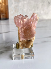 Load image into Gallery viewer, elongated pink crystallized rose quartz specimen