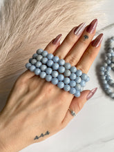 Load image into Gallery viewer, Angelite crystal bracelet, Angelite beaded bracelet, modeled stack