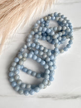 Load image into Gallery viewer, Angelite crystal bracelet, Angelite beaded bracelet, group overview