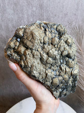 Load image into Gallery viewer, Black Pagoda Calcite with Pyrite (XL)