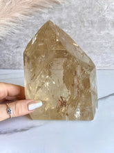 Load image into Gallery viewer, Natural Citrine Crystal Tower, Brazilian Citrine, citrine statement tower, size reference J