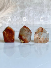 Load image into Gallery viewer, Amphibole quartz tower, red, variant abc front