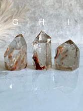 Load image into Gallery viewer, Amphibole quartz tower, red, variant ghi back