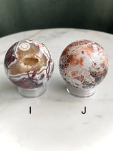 Load image into Gallery viewer, Mexican Red Lace Agate Spheres (I-Q)