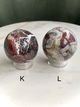 Load image into Gallery viewer, Mexican Red Lace Agate Spheres (I-Q)