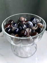 Load image into Gallery viewer, Mini Banded Black Agate & Quartz Spheres