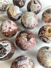 Load image into Gallery viewer, Mexican Red Lace Agate Spheres (I-Q)