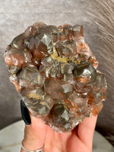 Load image into Gallery viewer, Red Pagoda ‘Benz’ Calcite with Pyrite J

