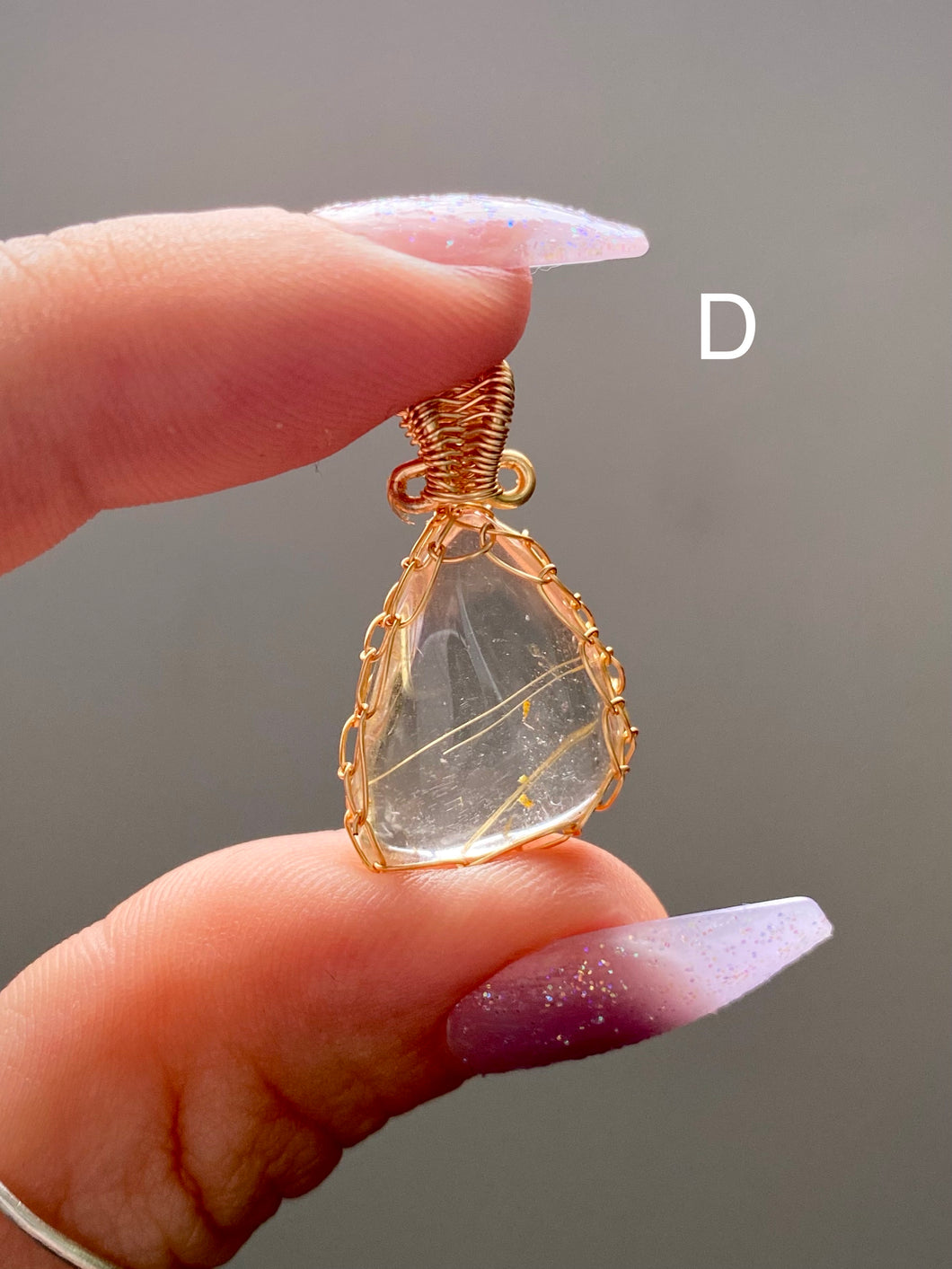 Wire Wrapped Rutile Quartz Pendants