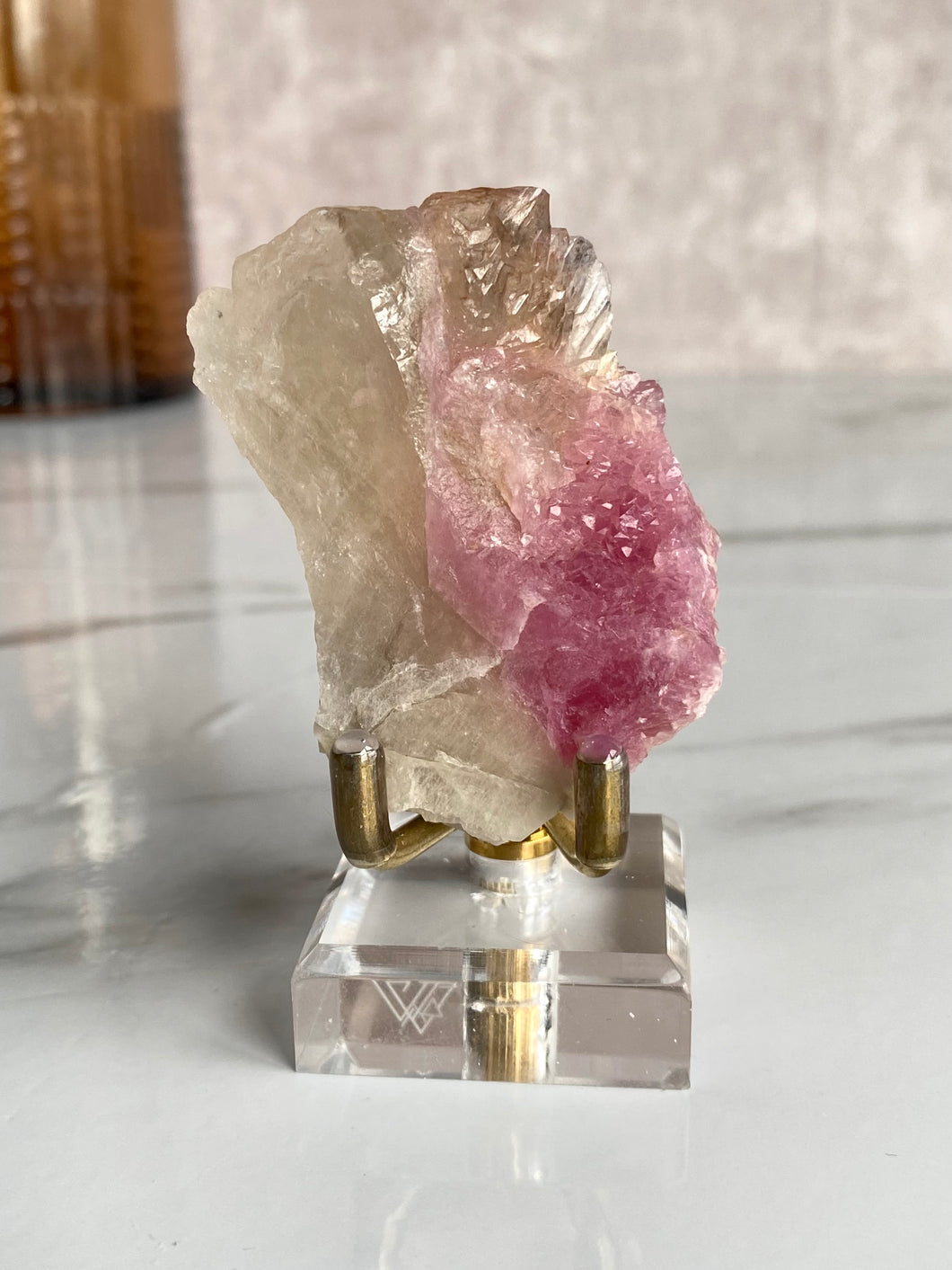 Crystallized Rose Quartz Specimen (QQ)