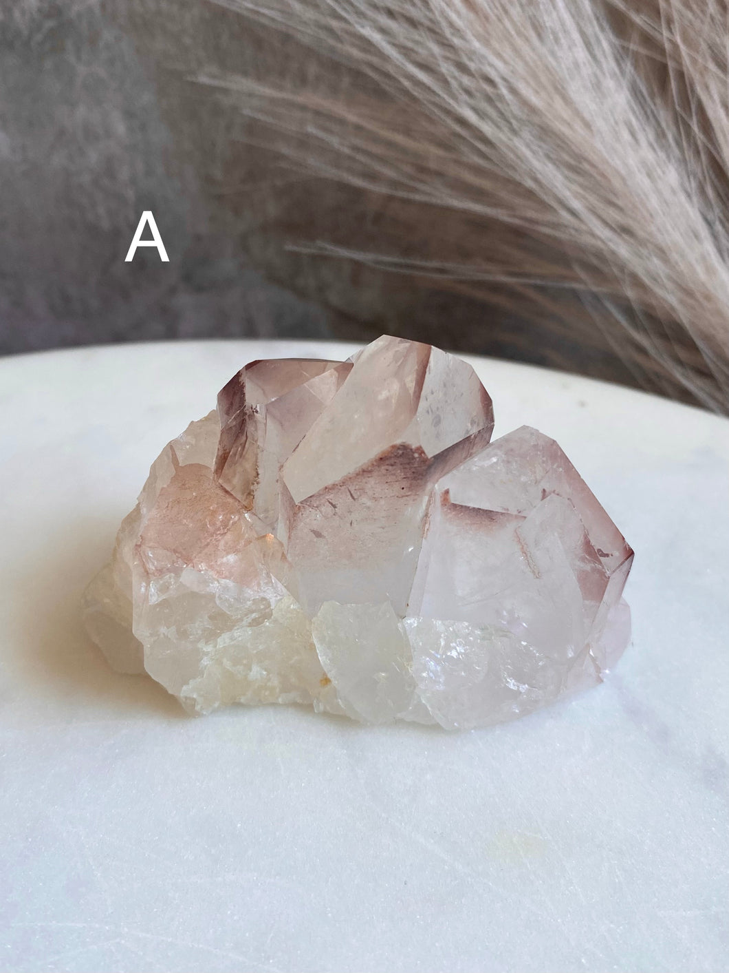 Hematite & Lithium Quartz Clusters (A-D)