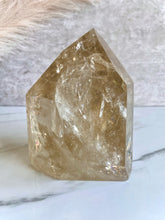Load image into Gallery viewer, Natural Citrine Crystal Tower, Brazilian Citrine, citrine statement tower, front J
