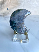 Load image into Gallery viewer, Sea Jasper x Moss Agate Moons (I-P)
