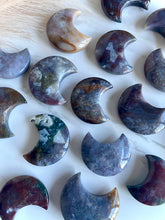 Load image into Gallery viewer, Sea Jasper x Moss Agate Moons (I-P)

